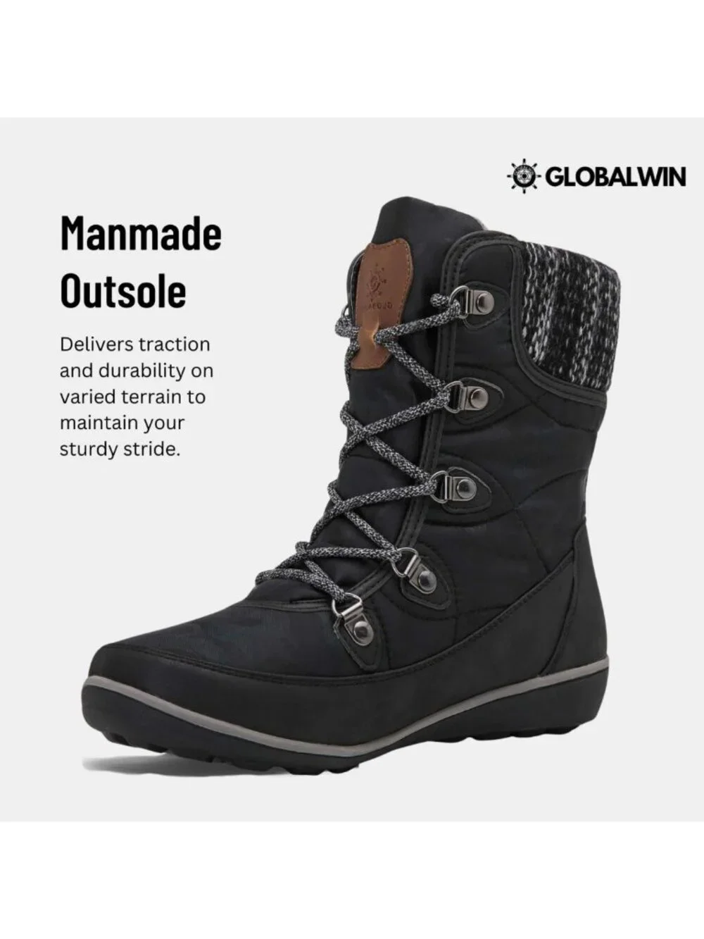 Cozy Waterproof Mid-Calf Winter Snow Boots with Fleece Lining & Non-Slip Sole